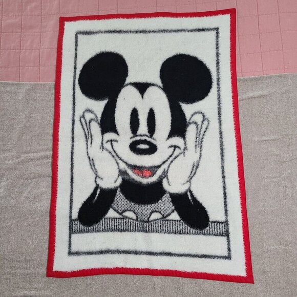Biederlack Disney Mickey Mouse Vintage Crib Blanket 36”x 26” Acrylic - Picture 1 of 4